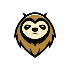 sloth head mascot logo vector illustration 