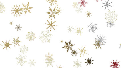 Winter Snow Symphony: Captivating 3D Illustration of Descending Snowflakes for Christmas