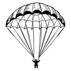 Creative details Skydiving parashoot flying silhouette vector illustration 