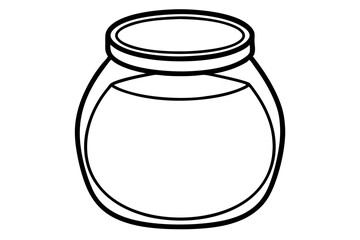 Glass Water Jar Line Art Vector Illustration