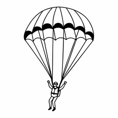 Creative details Skydiving parashoot flying silhouette vector illustration 