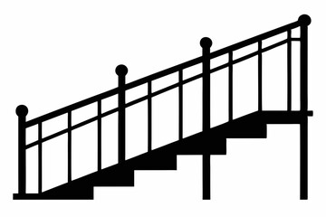 Loft Safety Railing Silhouette Vector Illustration