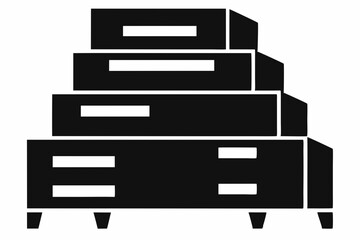 Modular Step Drawer Silhouette Vector Illustration