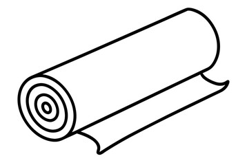 Mounted Canvas Roll Line Art Vector Illustration