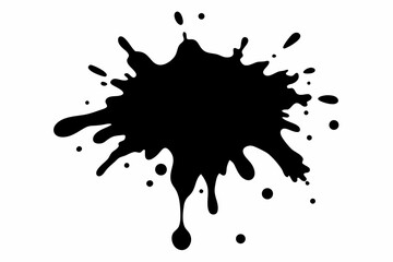 Paint Splatter Stencil Silhouette Vector Illustration