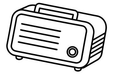Portable Dehumidifier Line Art Vector Illustration