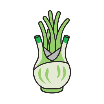 green fennel bulb simple outline clip art preview