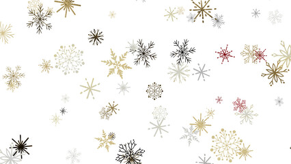 Sparkling Snowfall: Dynamic 3D Illustration of Falling Christmas Snowflakes