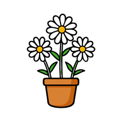 Plant in a Pot with Three Yellow Spheres
