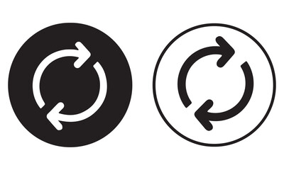 Sync Arrows Icon – Bold and Outline Circular Arrow Vector Design