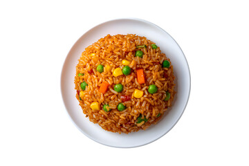 Delicious Vegetable Fried Rice in White Bowl