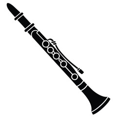 Naklejka premium Isolated Black Vector Musician using Element oboe With White Background