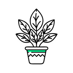 Minimalist green line on black background, abstract concept