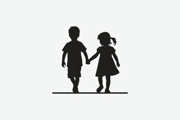 Silhouette of children's