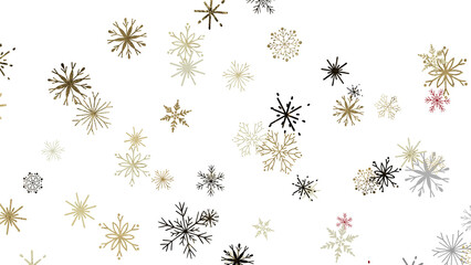 Snowflake Cascade: Mesmerizing 3D Illustration Depicting Descending Christmas Snowflakes