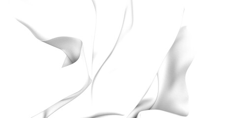 Draped gray fabric with subtle texture, isolated on a white background. Perfect for design projects and backgrounds.