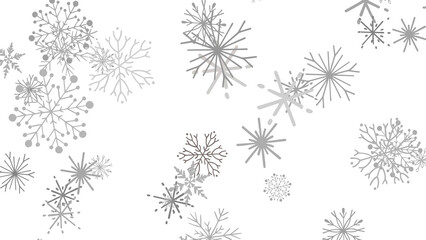 Snowflake Symphony: Mesmerizing 3D Illustration of Descending Christmas Snowflakes