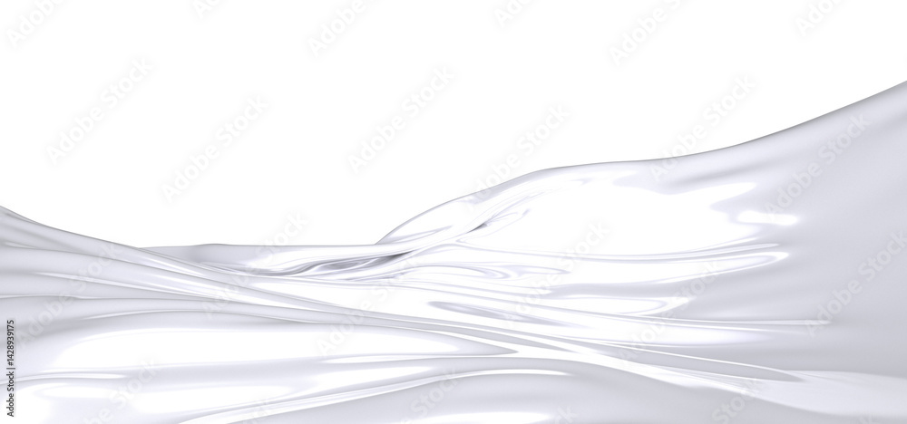 Leinwandbilder close-up of a white fabric drape, showcasing its texture and folds. the fabric is illuminated by a s