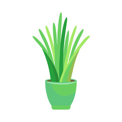 Obraz premium Green Potted Plant Illustration for Interior Design Graphics