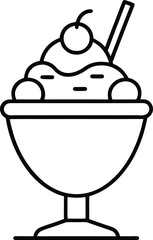 Ice cream sundae vector illustration - simple illustration of a mini ice cream sundae, perfect for logos, and mini ice cream sundae-themed designs.