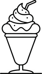 Ice cream sundae vector illustration - simple illustration of a mini ice cream sundae, perfect for logos, and mini ice cream sundae-themed designs.
