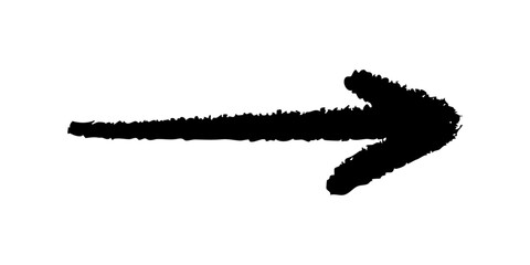 手書きの右向き矢印　黒　ベクター