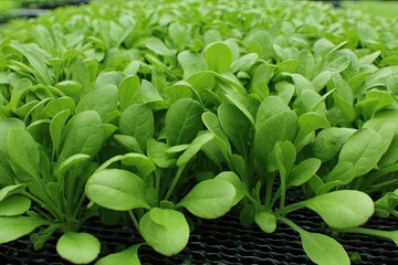 Obraz premium Fresh spinach seedlings