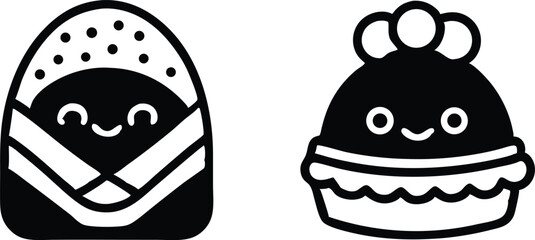 bakery and fast food silhouette vector icon set, set of easter eggs, fast food vector icons, fast food symbol icons, fast food collection, set of vector icons of food, set of different food icons.