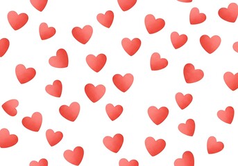 Crimson Hearts: A Gentle Scatter of Love AI Generated