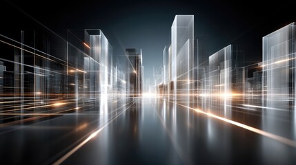 Discover a vibrant city of glowing lights and digital lines, showcasing the future of immersive tech and virtual interfaces