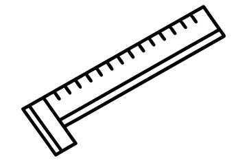 T Square Ruler Line Art Vector Illustration