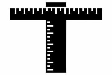 T Square Ruler Silhouette Vector Illustration