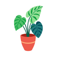 Illustration of a Plant in a Decorative Pot