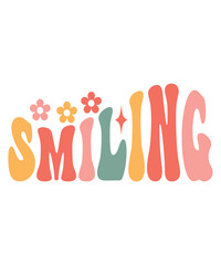 SMILING Wavy Groovy SVG Retro & Happy SVG Designs