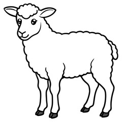 Minimal Line Art Sheep Design