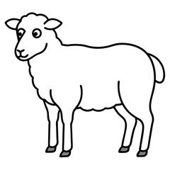 Minimal Line Art Sheep Design