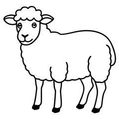 Minimal Line Art Sheep Design