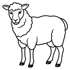 Minimal Line Art Sheep Design