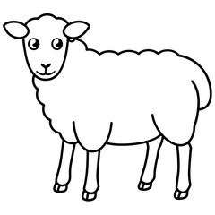 Minimal Line Art Sheep Design