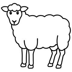 Minimal Line Art Sheep Design