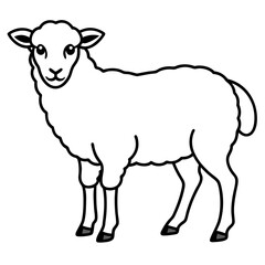 Minimal Line Art Sheep Design