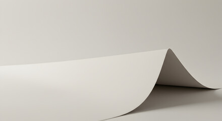 Abstract Paper Wave With Shadow, Neutral Color Backdrop For Presentation