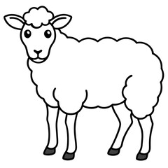 Minimal Line Art Sheep Design
