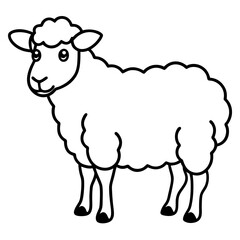 Minimal Line Art Sheep Design