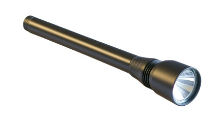 Black Flashlight Isolated on White Background