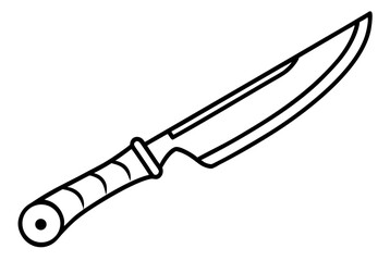 Woodcut Carving Knife Line Art Vector Illustration
