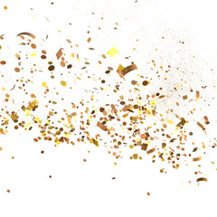 gold  Rainfall: Astonishing 3D Illustration of gold  Confetti Shower