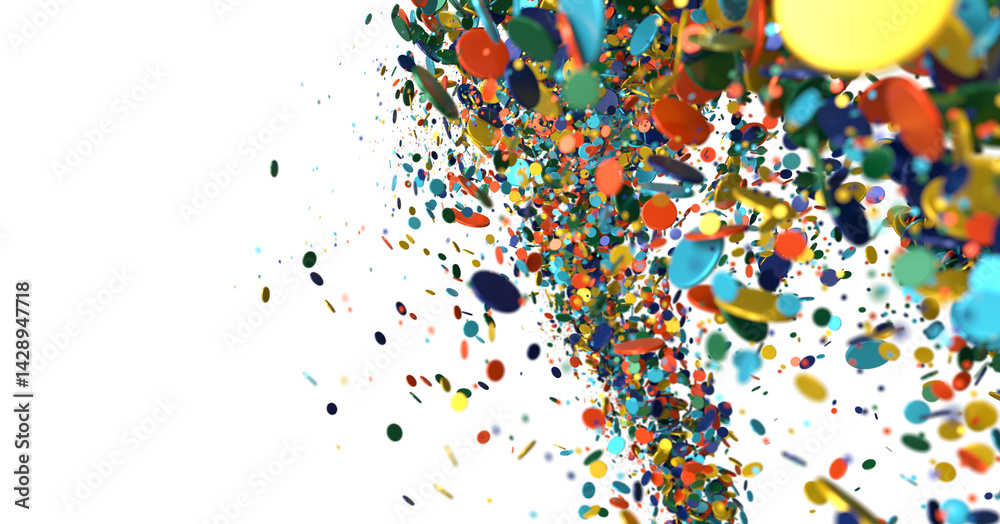 Poster abstract colorful circles on black background