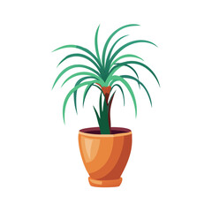 Illustration of a potted plant on black background
