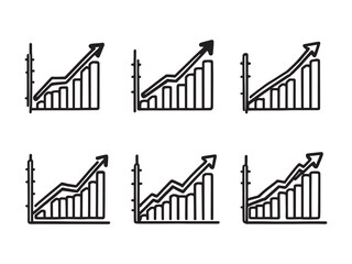 Growth Chart line art minimalist representation of growth and success